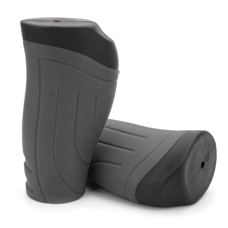 TOPCABIN Bike Grips 2PCS 90mm Length Bike Handlebar Grips Short Mini Bicycle Handlebar Grips Two-color Rubber Ergonomic Design (Black+Grey 90mm Length) - Image 1